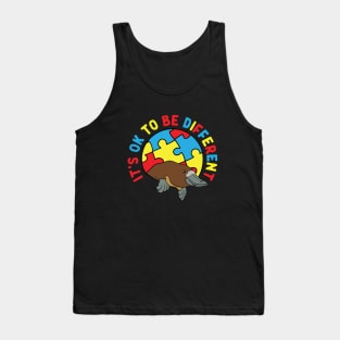 Autism Awareness It's OK to Be Different Platypus Tank Top